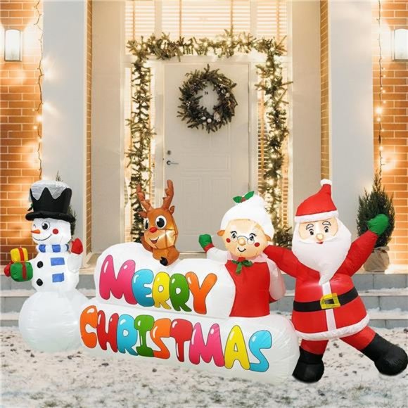 Inflatable Christmas Decorations 8 FT Scene Merry Christmas Composition